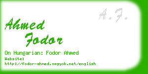 ahmed fodor business card